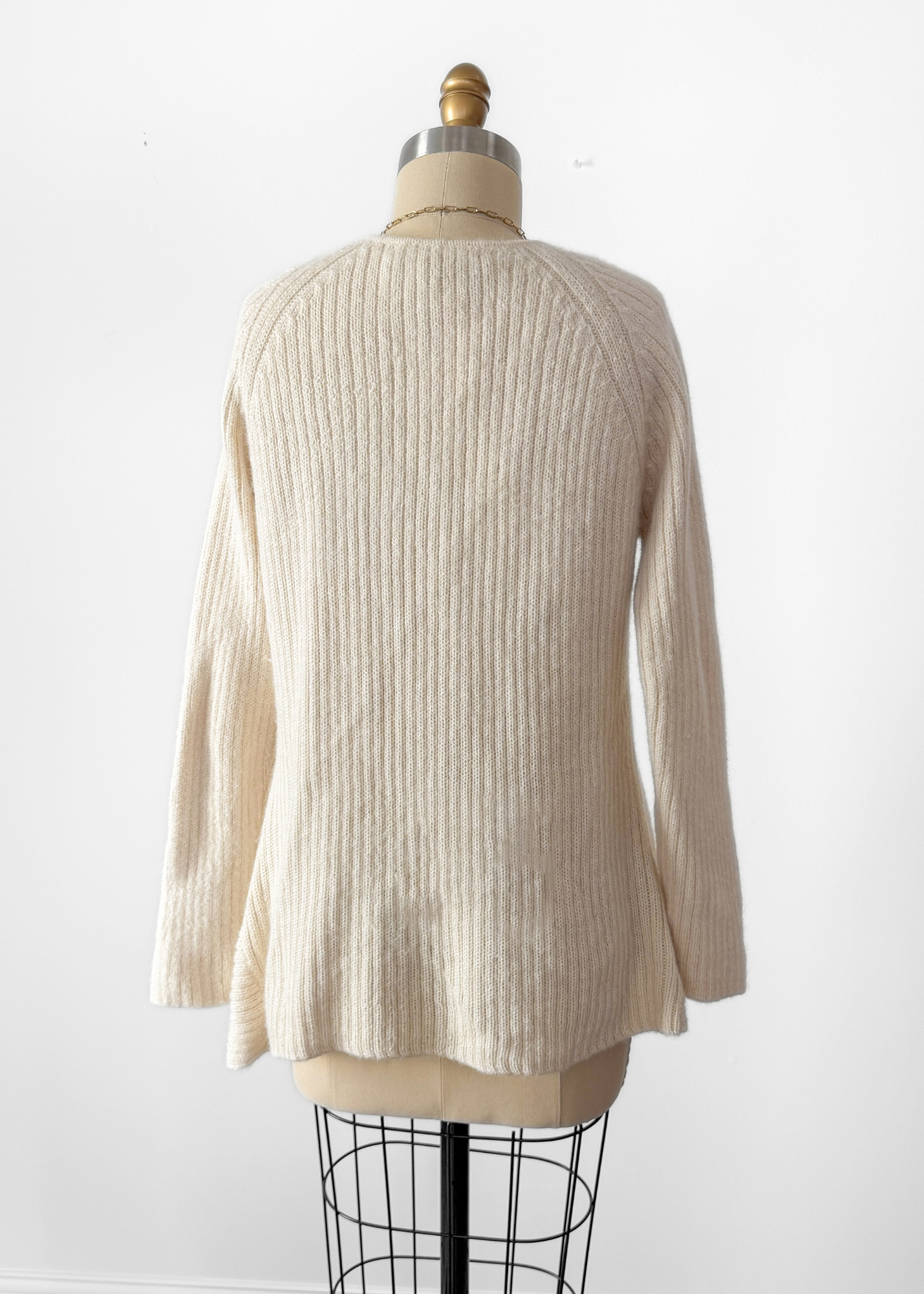 Peruvian Link Cream Alpaca Knit Open Front Cardigan