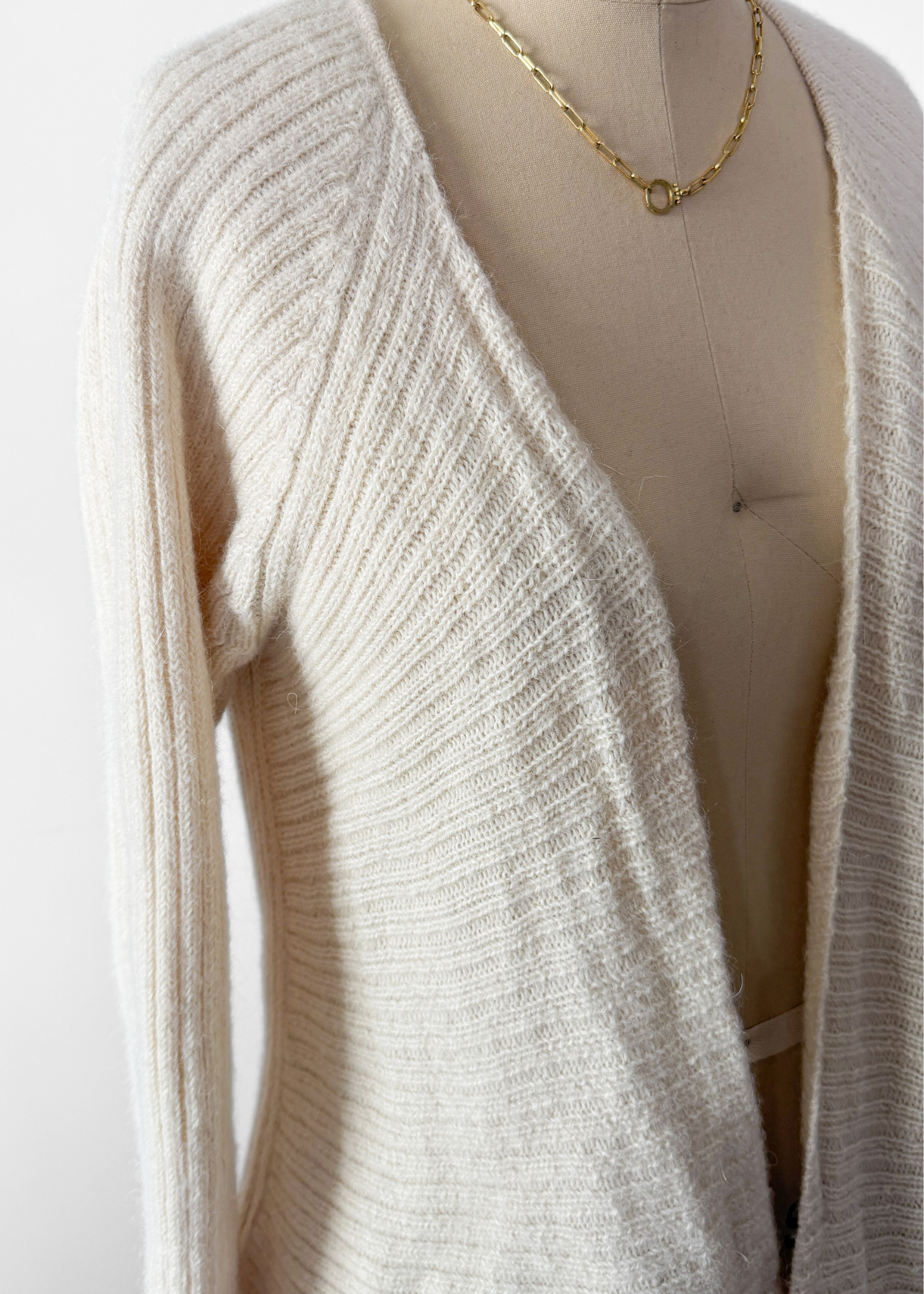 Peruvian Link Cream Alpaca Knit Open Front Cardigan