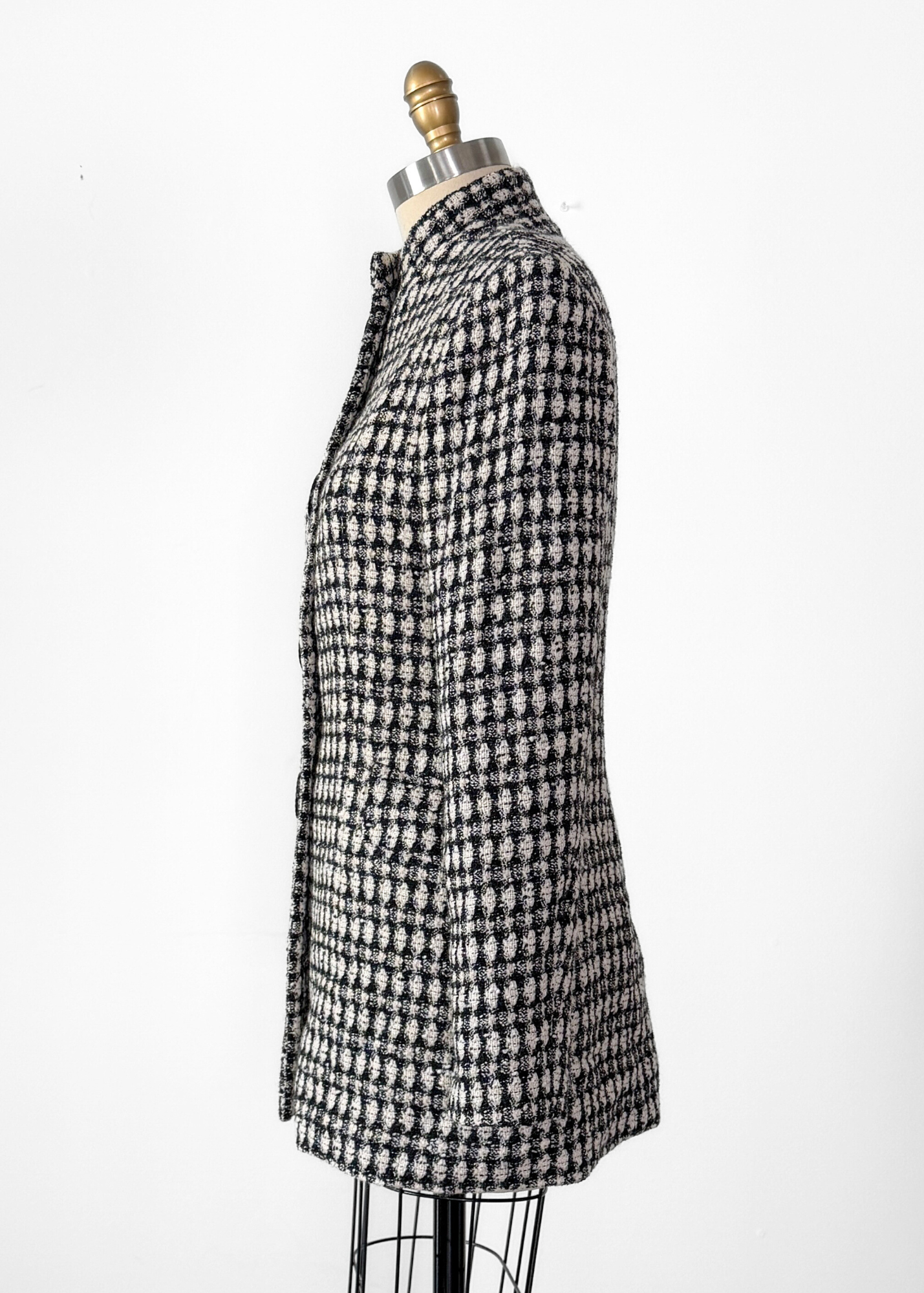 Vintage Liz Logie Black and Cream Wool Tweed Jacket (8)