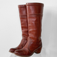 FRYE Jane Stitch Dark Brown Redwood Leather Riding Boots 77230  (8.5)