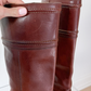 FRYE Jane Stitch Dark Brown Redwood Leather Riding Boots 77230  (8.5)
