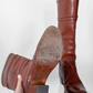 FRYE Jane Stitch Dark Brown Redwood Leather Riding Boots 77230  (8.5)