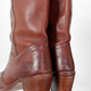 FRYE Jane Stitch Dark Brown Redwood Leather Riding Boots 77230  (8.5)
