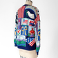 Vintage 90s Northern Isles Patchwork Hand Knit Americana School Yard Knit Pullover (S petite)