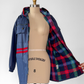 Vintage 90s J.G Hook Blue Red Plaid Rain Coat (S)