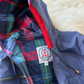 Vintage 90s J.G Hook Blue Red Plaid Rain Coat (S)