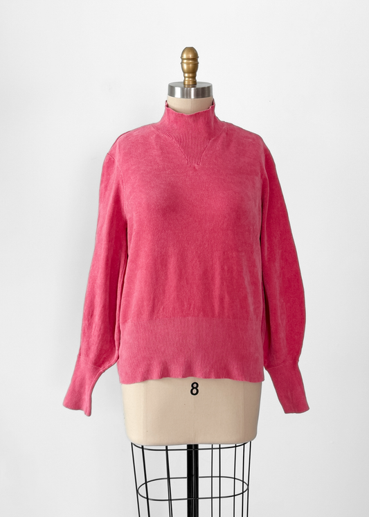 Just Female Adelet Knit Mock Neck Sweater in Rose Pink (M)