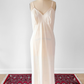 Vintage 80s Komar Cream Slip Dress Full Length (L)
