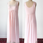 Vintage 90s Baby Pink Square Neck Tie Front Full Length Nighty Sleepwear