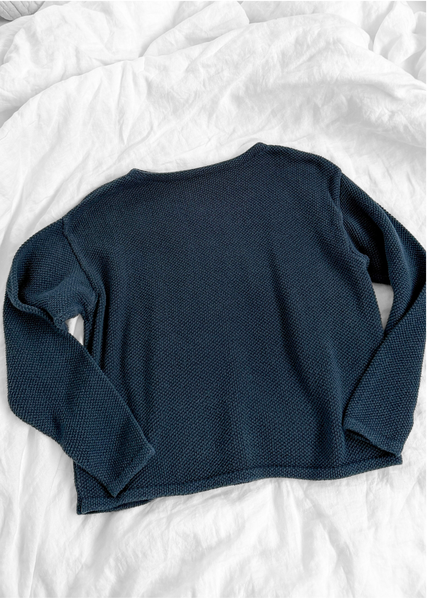 Chris Triola Teal Blue 100% Cotton Textured Boatneck Hand Made Top (S)