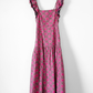 Rhode Pink Geometric Floral Wedding Guest Cotton Summer Maxi Dress