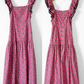 Rhode Pink Geometric Floral Wedding Guest Cotton Summer Maxi Dress