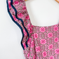 Rhode Pink Geometric Floral Wedding Guest Cotton Summer Maxi Dress