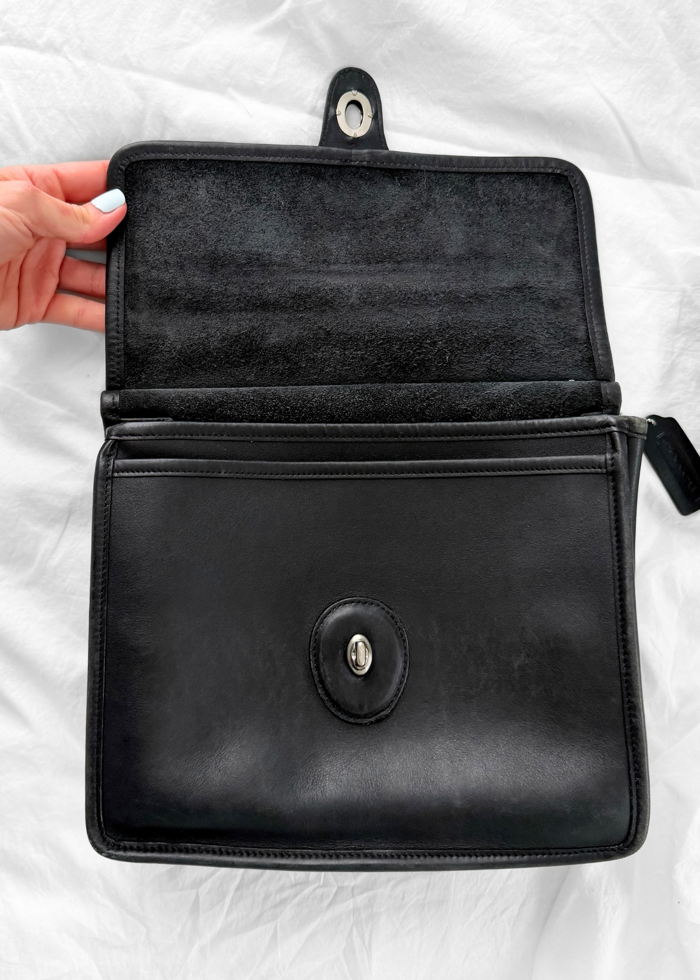 Vintage 2003 Coach Willis Bag #9927 Black Leather Crossbody Satchel Purse