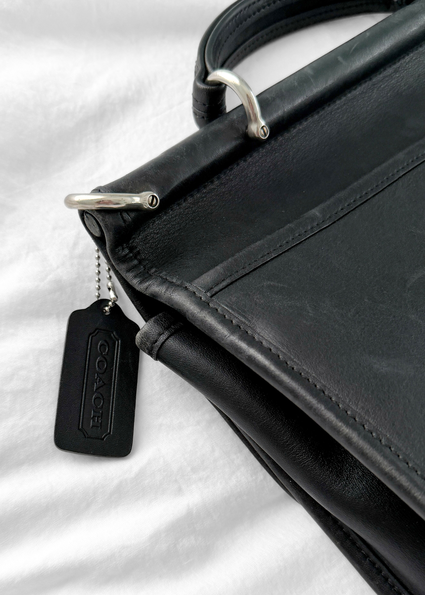 Vintage 2003 Coach Willis Bag #9927 Black Leather Crossbody Satchel Purse