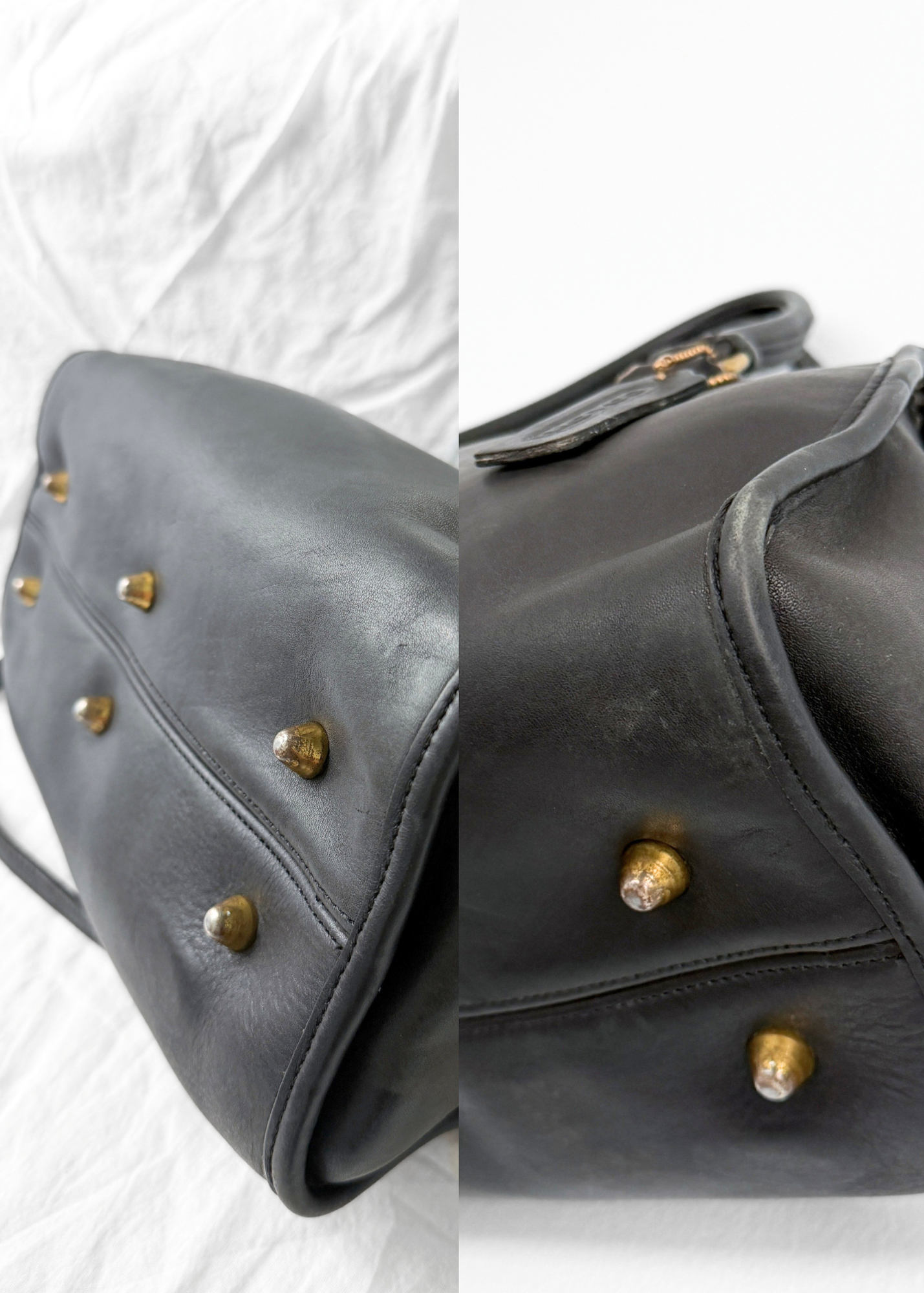 Vintage 1980s Coach Broadway Satchel Black Leather Doctor Bag | USA Made Crossbody Purse