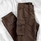 Max Mara Weekend FIT W11 Slim Fit Cargo Pants Olive Brown Cotton Womens (US 10)