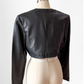 Vintage Bagatelle Leather Cropped Beaded Embroidered Bolero Jacket (L)