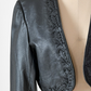 Vintage Bagatelle Leather Cropped Beaded Embroidered Bolero Jacket (L)