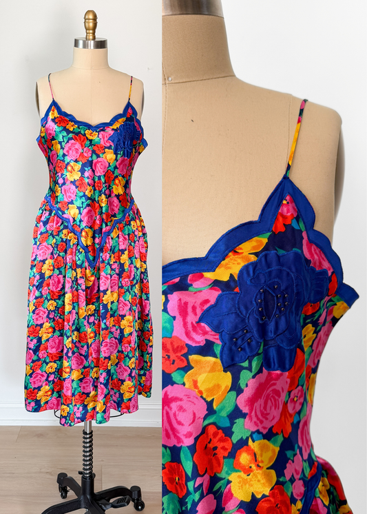 Vintage Victoria's Secret Gold Label Floral Slip Dress (L)