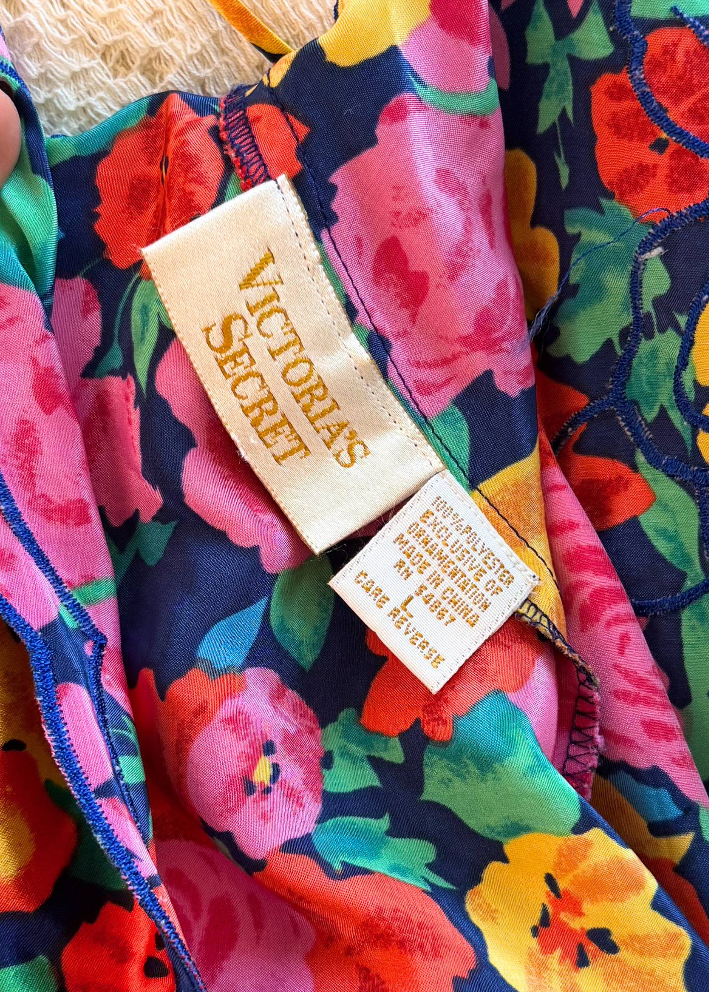 Vintage Victoria's Secret Gold Label Floral Slip Dress (L)