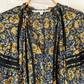 Veronica Beard Ida Floral Silk Yellow Blue Black Mini Dress