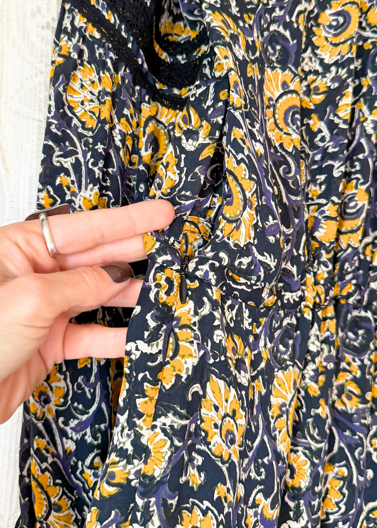 Veronica Beard Ida Floral Silk Yellow Blue Black Mini Dress