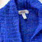 Vintage 90s Karen Scott Cobalt Blue Speckled Knit Cardigan (M)