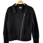 Pure Collection Black Cashmere & Lambswool Knit Zipped Cardigan Jacket (L)