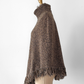 Pria Brown & Black Marled 100% Cotton Fringe Knit Poncho