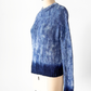 Altuzarra Blue Navy Hand Dyed 100% Silk Ribbon Knit Top (XS/S)