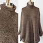 Pria Brown & Black Marled 100% Cotton Fringe Knit Poncho