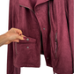 Anthropologie Marrakech Maroon "Suede" Moto Jacket (L)