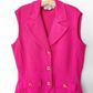 Vintage 90s St. John Pink Gold Button  Knit Vest Top (L)