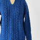 Vintage Cladyknit Women's Fishermen Blue Irish Merino Wool Sweater