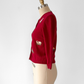 Rare Vintage 2000 Anthropologie Dark Red Lambswool Cashmere Dog Show Cardigan