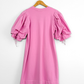 Marie Oliver Petal Pink Shane Dress French Terry Cotton Poplin Puff Sleeve (L)