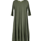 Wendy Trendy Olive Green Cotton Micro Stripe Maxi Dress (M)