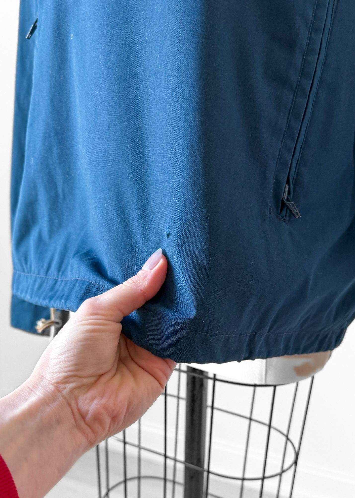 Vintage 90s Eddie Bauer Teal Blue Cotton Anorak Jacket