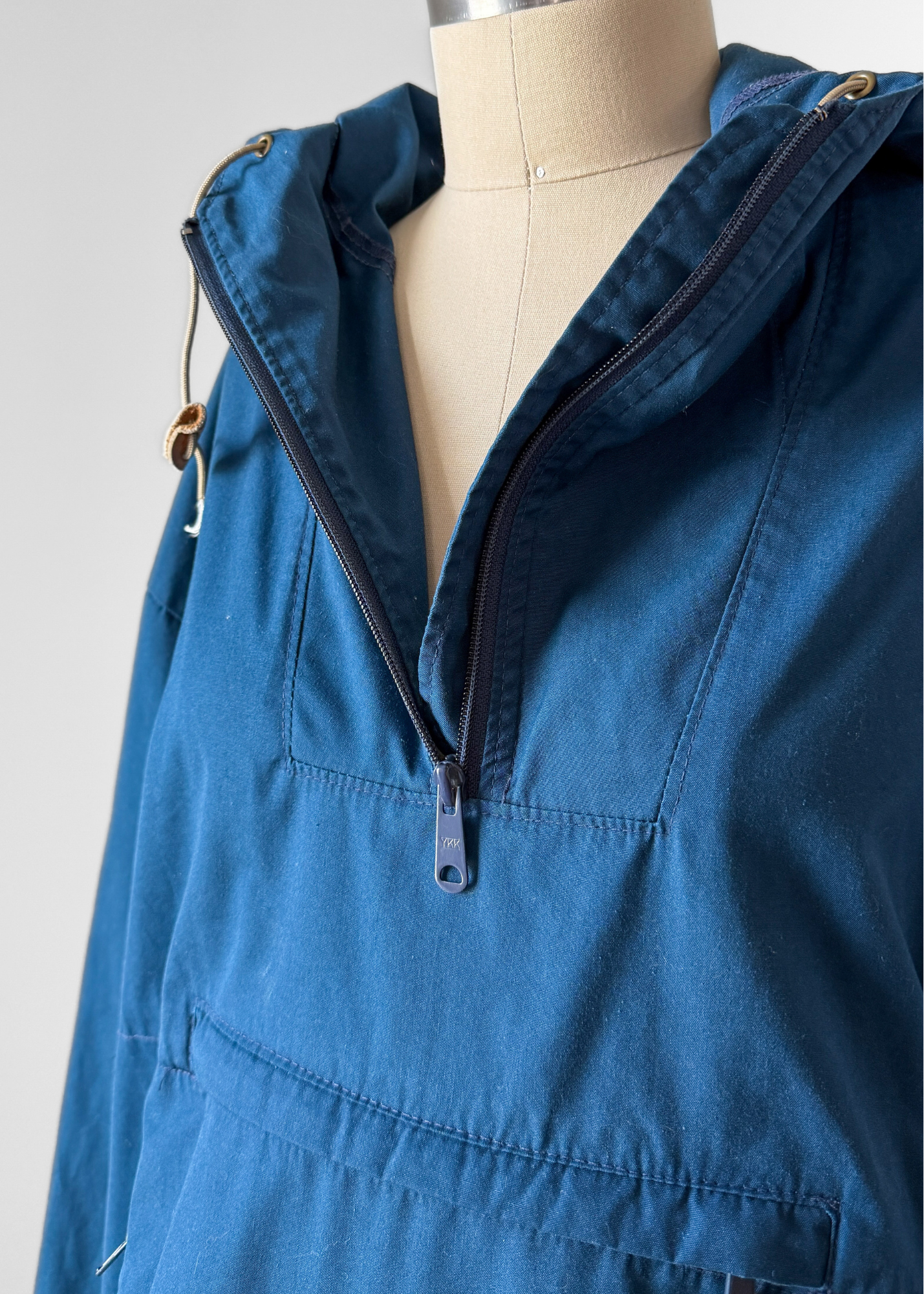 Vintage 90s Eddie Bauer Teal Blue Cotton Anorak Jacket