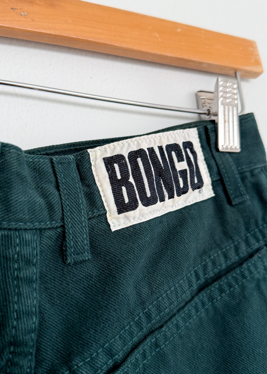 Vintage 90s Bongo Dark Green Denim Jean High Waist Shorts