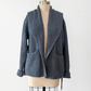 M.M. LaFleur Snyder Lush Cotton Merino Wool Knit Belted Jacket in Charcoal