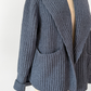 M.M. LaFleur Snyder Lush Cotton Merino Wool Knit Belted Jacket in Charcoal