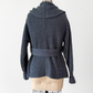 M.M. LaFleur Snyder Lush Cotton Merino Wool Knit Belted Jacket in Charcoal