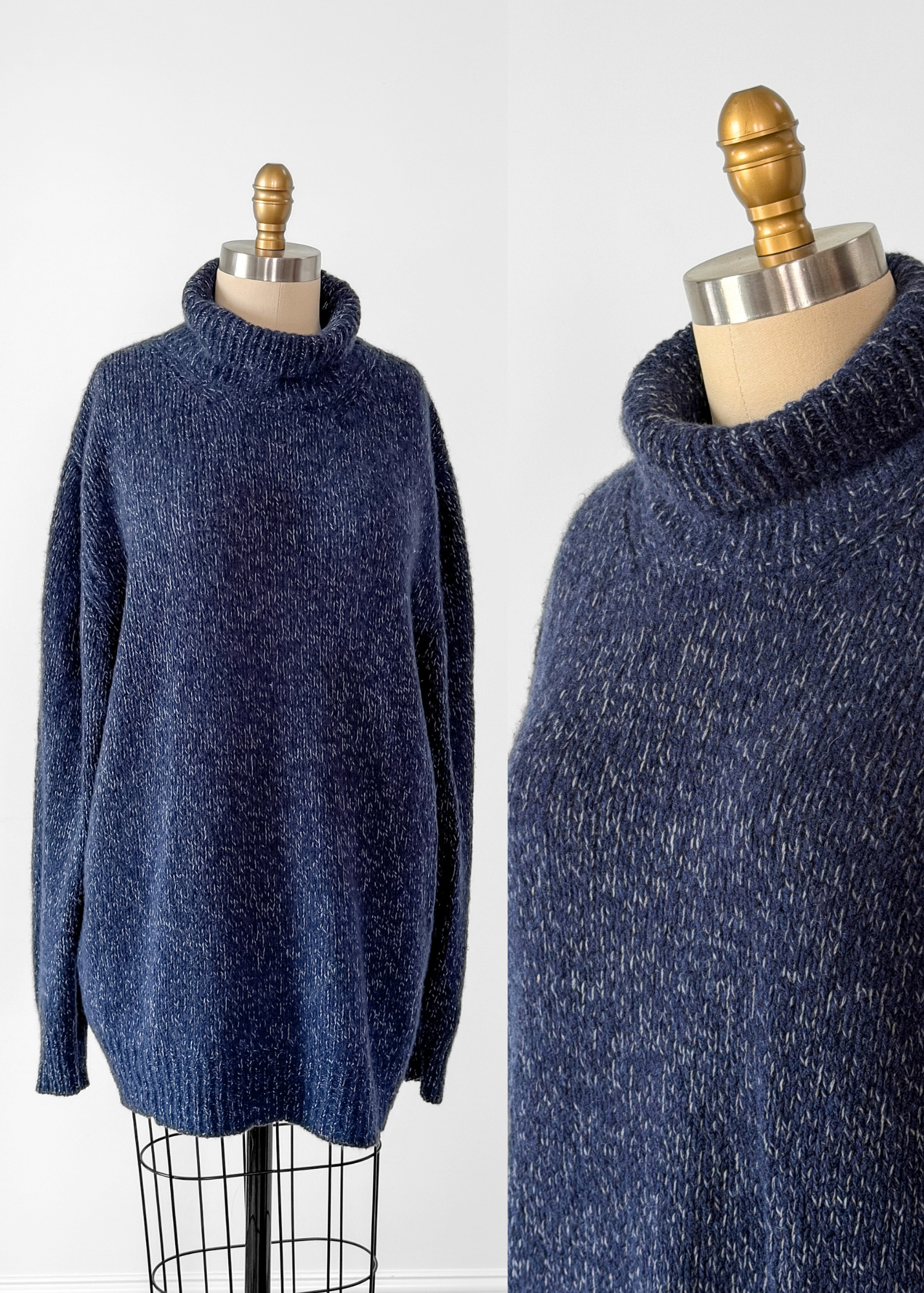 Malo Cashmere Navy Blue Men's Turtleneck Sweater (2X or 54)