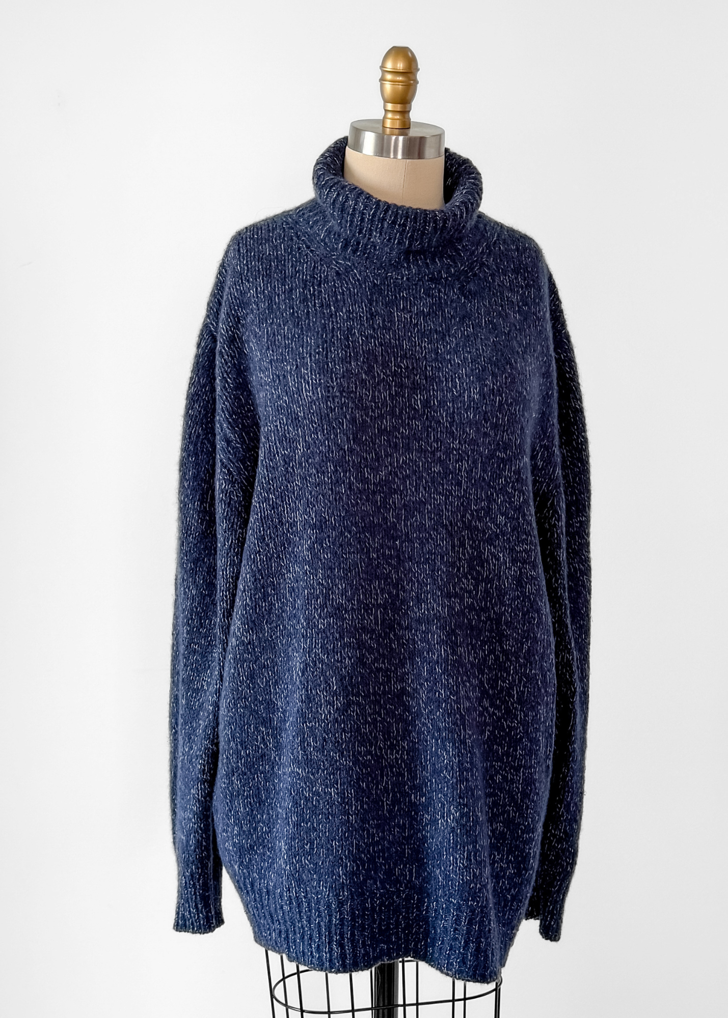 Malo Cashmere Navy Blue Men's Turtleneck Sweater (2X or 54)