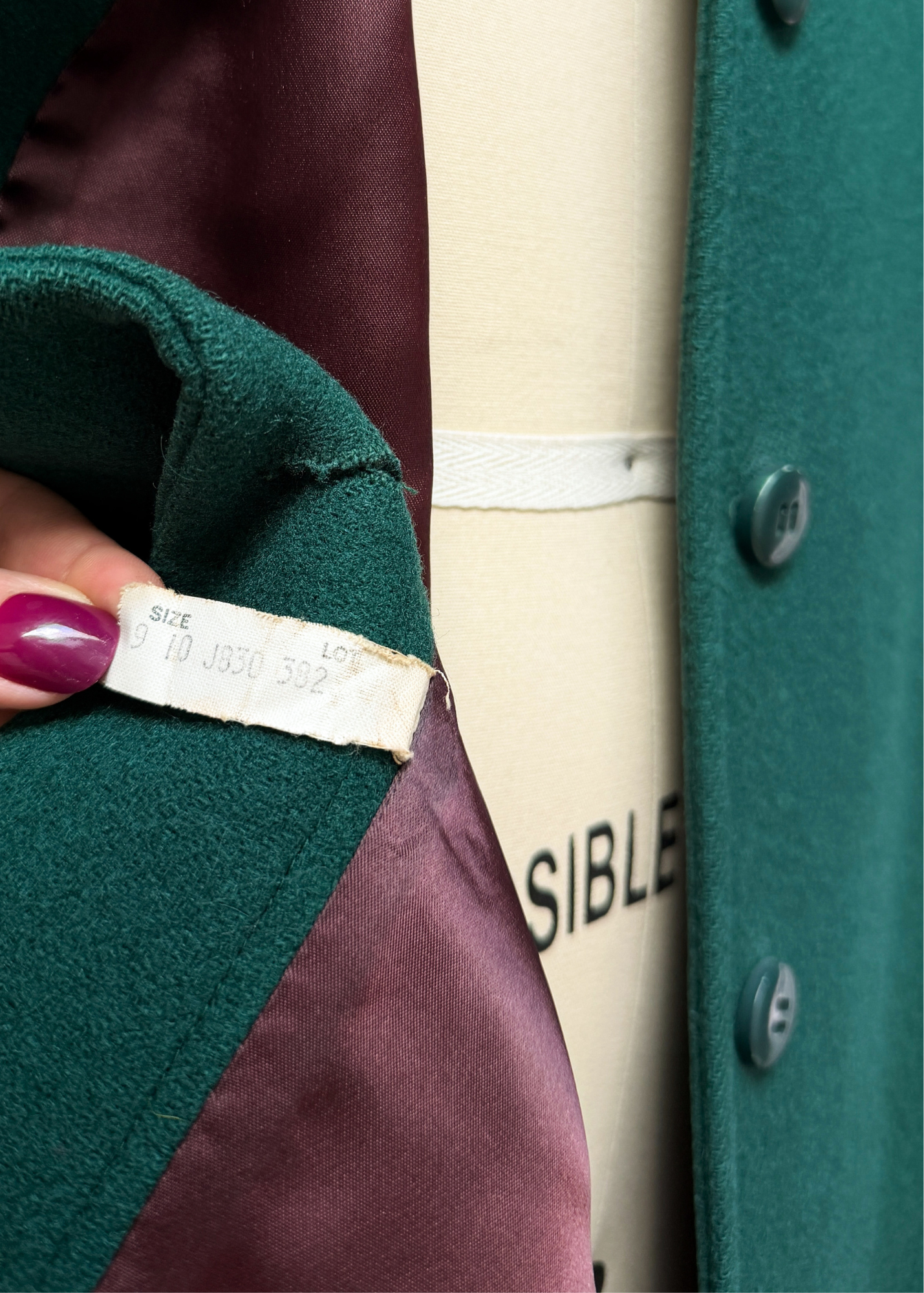 Vintage 60s Young Pendleton Dark Green Wool Cape Coat | Pure Virgin Wool Mod Cape