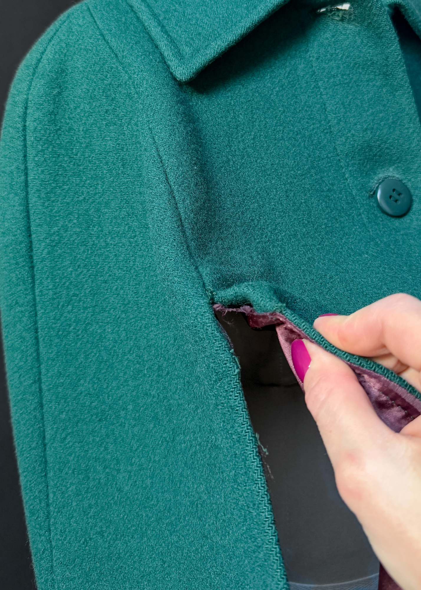 Vintage 60s Young Pendleton Dark Green Wool Cape Coat | Pure Virgin Wool Mod Cape