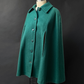 Vintage 60s Young Pendleton Dark Green Wool Cape Coat | Pure Virgin Wool Mod Cape