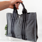 Hermès Fourre Tout Tote Canvas Bag in Graphite Gray